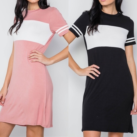 VALERIE SUPER SOFT SPORTY COLOR BLOCK DRESS PINK - Picture 8 of 8